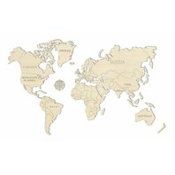 Drevená mapa sveta na stenu M