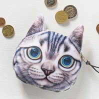 Peňaženka na mince 3D Mačka (model 2)