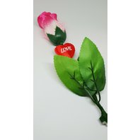 Ružová ruža s LED svetielkom