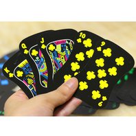 Fluoreskujúce oblé poker karty