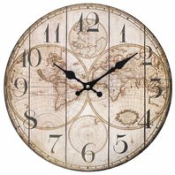 Nástenné hodiny Rustikálna mapa sveta