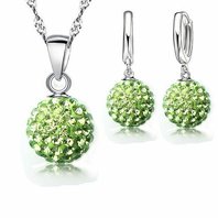 Lucy Bijoux Sada guličkové náušnice + náhrdelník Zelené