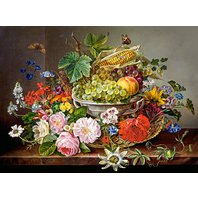 Castorland - Still Life with Flowers and Fruit Basket (2000 dielikov)